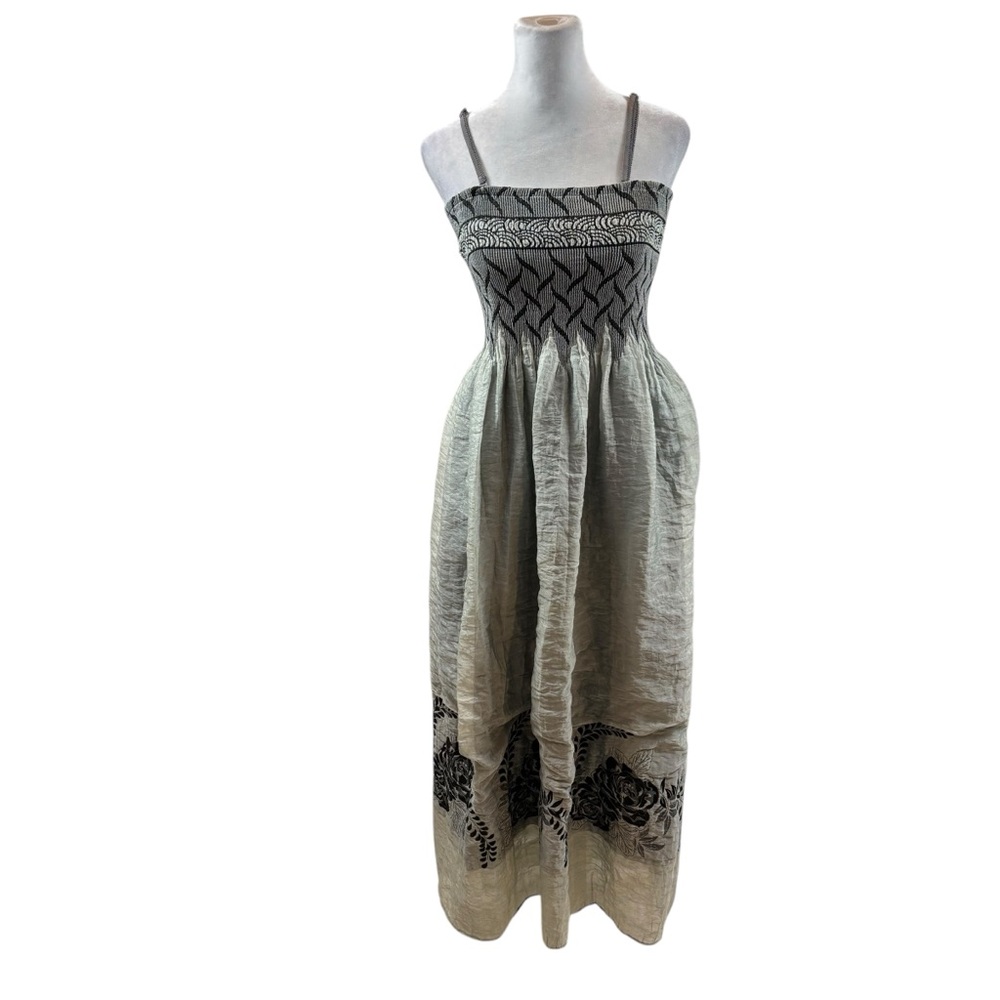 Ladies Anthro Lapis Brand Grey and Black‎ Convertible Maxi Dress One Size